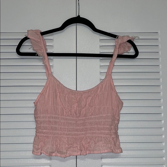 Pink Ruffle Crop Top - Picture 3 of 6
